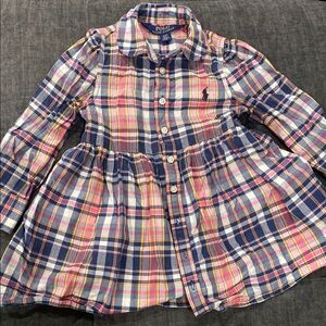 Polo by Ralph Lauren Kids Plaid Dress - Pink and Navy
